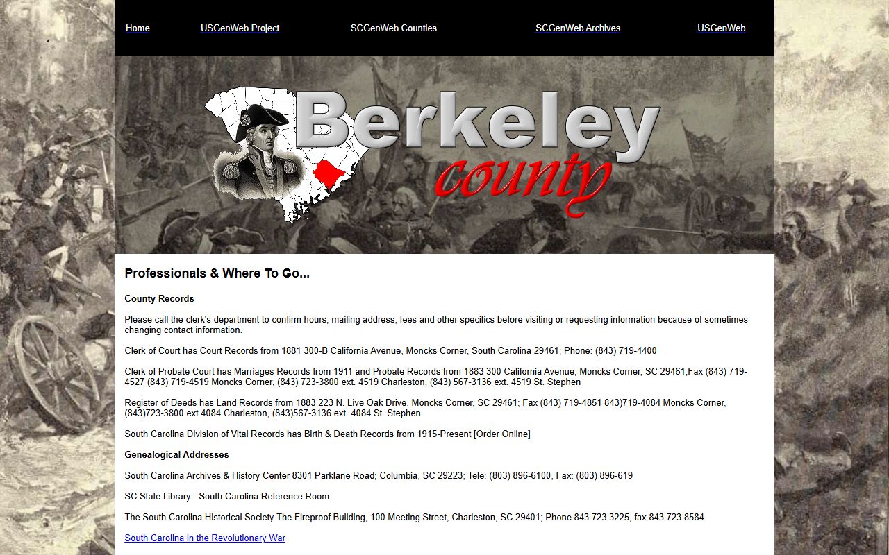 Berkeley County historical dissolution of marriage court records