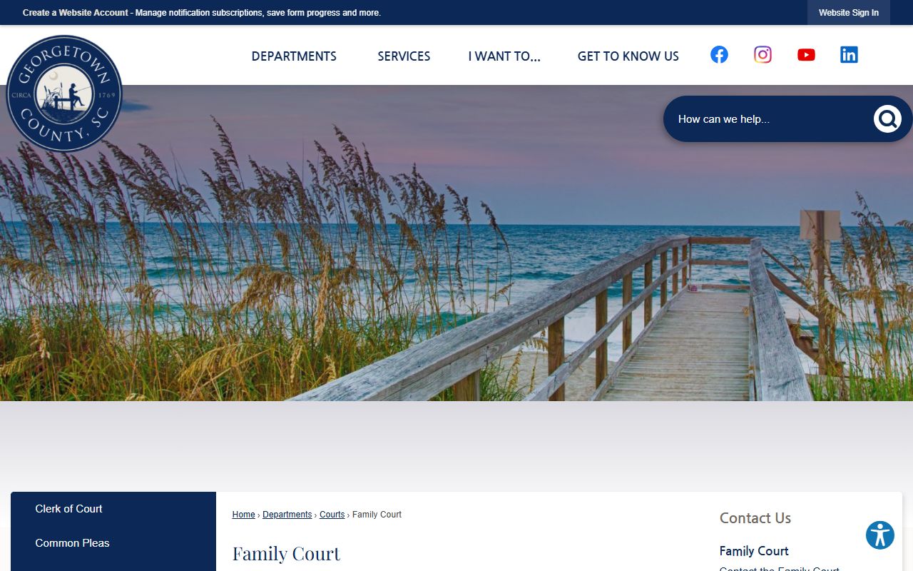 Georgetown County Family Court dissolution of marriage records