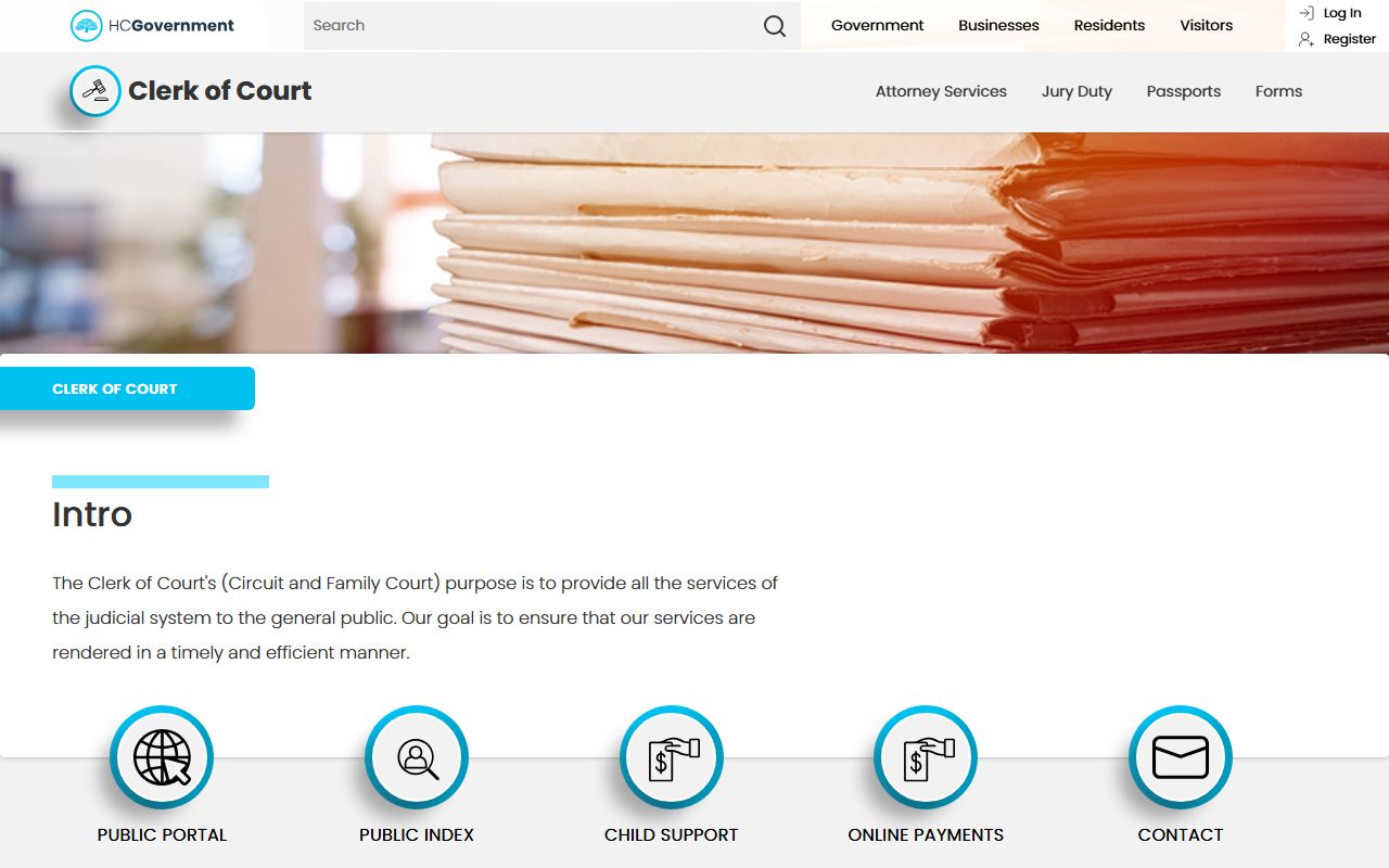 Horry County Clerk of Court dissolution of marriage filing resources