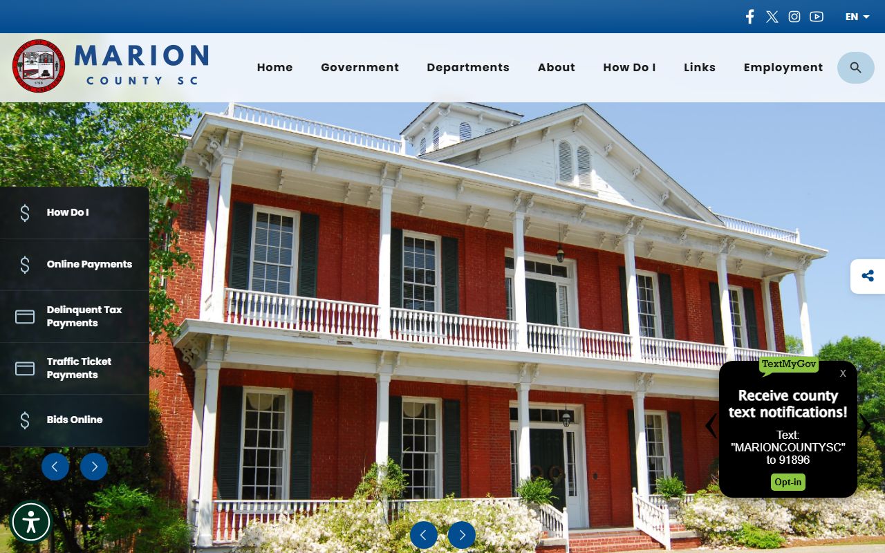 Marion County government website for dissolution of marriage records