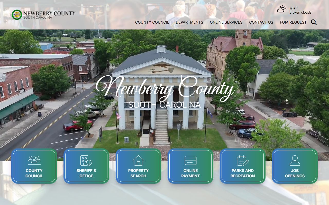 Newberry County government website for dissolution of marriage records